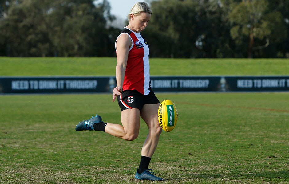 AFLW recruit Kate McCarthy writes about photoshoots and her first game for the Saints. - St Kilda Saints,AFLW